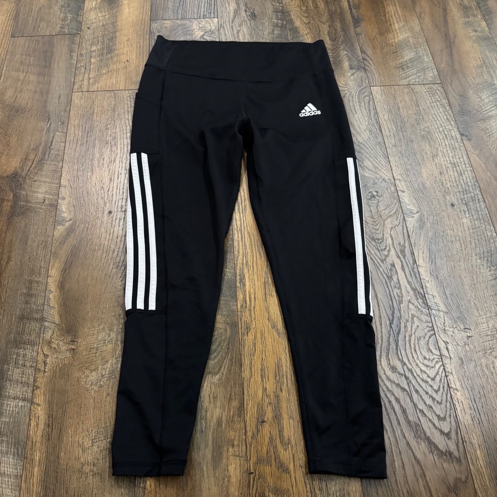 Adidas Primegreen Aeroready Black 3-Stripe Pocket Leggings Large Womens Tights